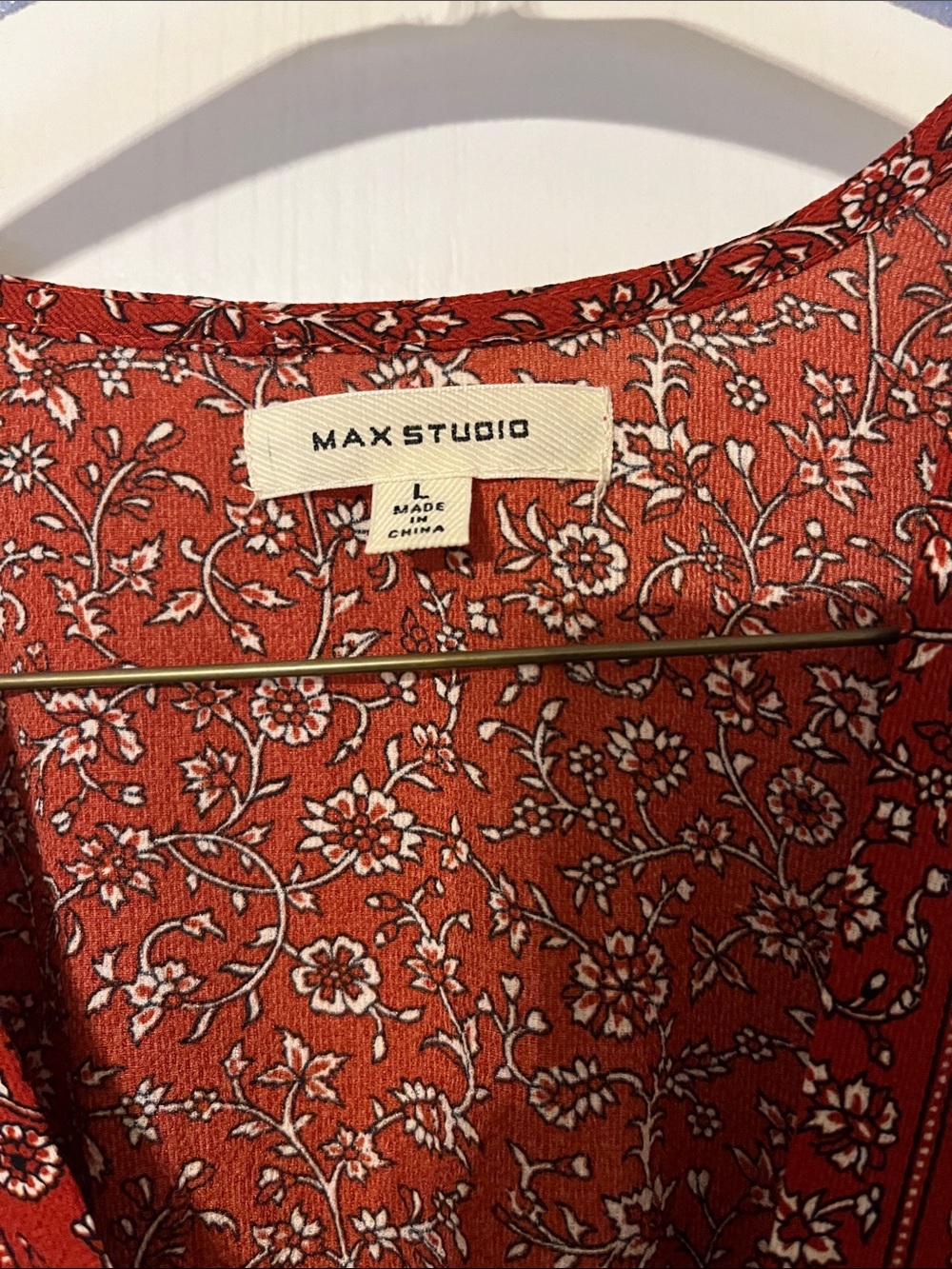 Max Studio Rust Red Floral Midi Dress - Picture 2 of 5